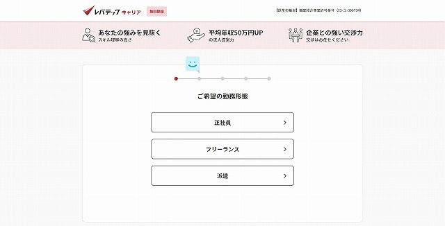 まずは無料登録フォームに必要事項を入力して登録しましょう。